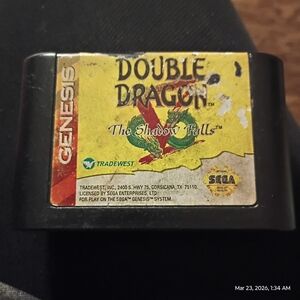 Double Dragon: The Shadow Falls Sega Genesis Cartridge - Yellow Label